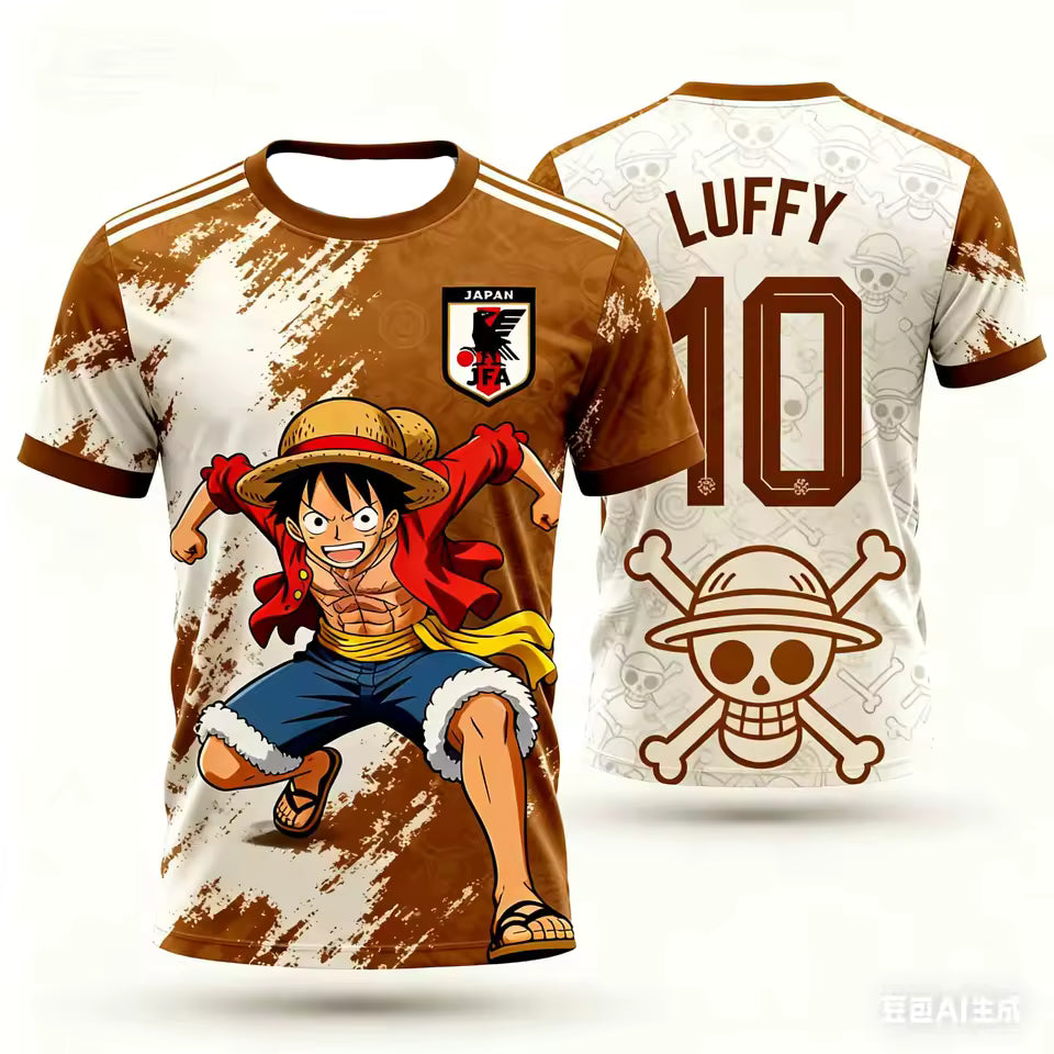 Anime Pirate Captain Football Jersey – Straw Hat #10 Quick-Dry Tee (Kids & Adults)